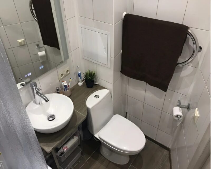 „Ich habe das Badezimmer meiner Mutter komplett renoviert, ein erfolgreiches und lohnendes Projekt 🛠️.“