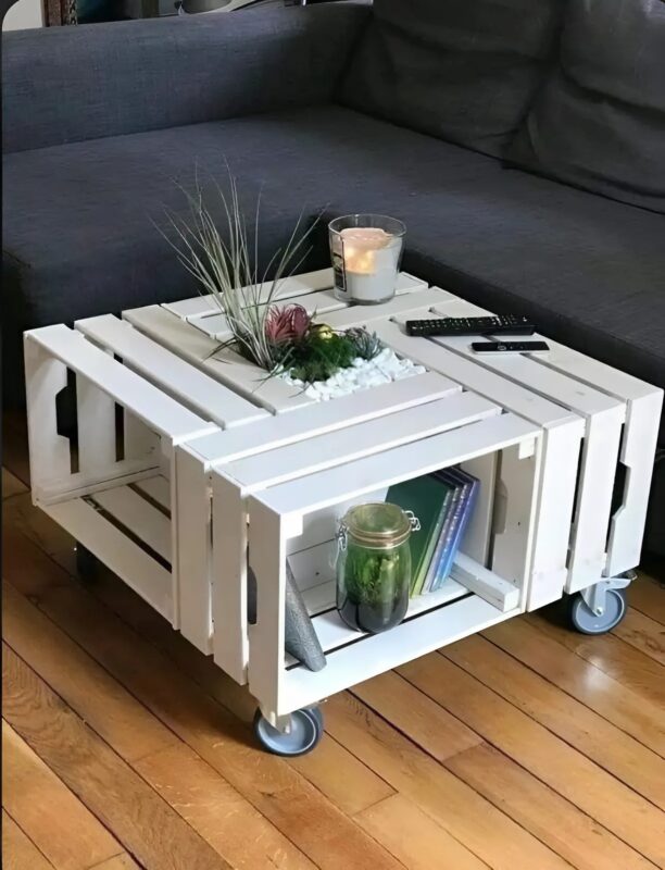 Kreative Ideen für DIY-Nachttische aus Holzkisten, ökologisch und modern