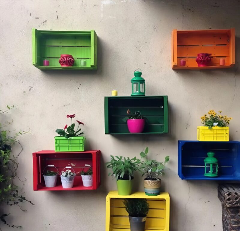 Kreative Ideen für DIY-Nachttische aus Holzkisten, ökologisch und modern