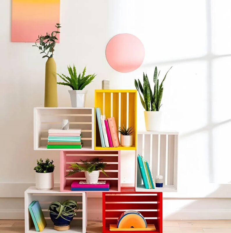 Kreative Ideen für DIY-Nachttische aus Holzkisten, ökologisch und modern