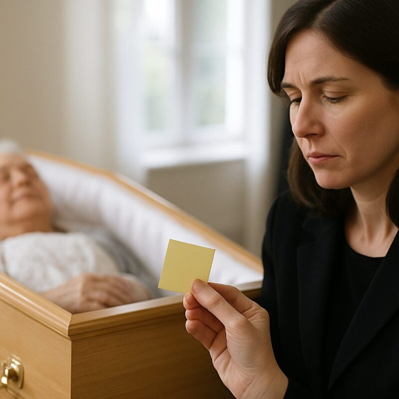 Bei der Beerdigung meiner Großmutter sah ich, wie meine Mutter heimlich etwas in den Sarg legte