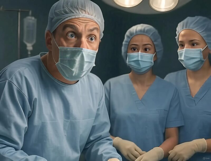 Ich war gerade dabei, mit dem Eingriff zu beginnen, als mir ein Detail am Körper des Patienten sofort den Atem raubte