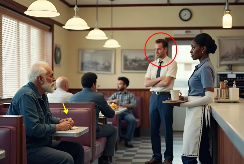 Der Besitzer, der sich als Kunde verkleidet hatte, sah eine Kellnerin mit einem gebrochenen Arm in seinem Diner – und was er entdeckte, erstaunte ihn zutiefst...