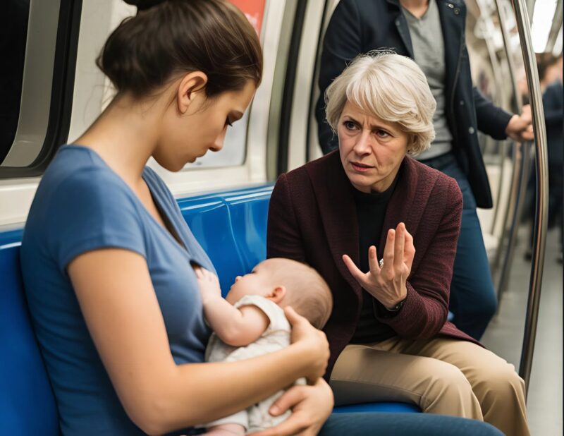 In der U-Bahn stillte eine junge Mutter ihr Baby und wurde mit einer ungerechten und schockierenden Kritik konfrontiert