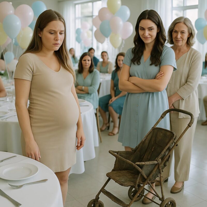 Bei meiner Baby Shower reichte mir meine Schwester einen kaputten Kinderwagen und machte sich über meine Situation lustig: „Das passt perfekt zu ihrem Leben“