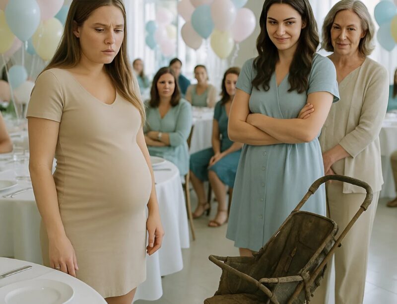 Bei meiner Baby Shower reichte mir meine Schwester einen kaputten Kinderwagen und machte sich über meine Situation lustig: „Das passt perfekt zu ihrem Leben“