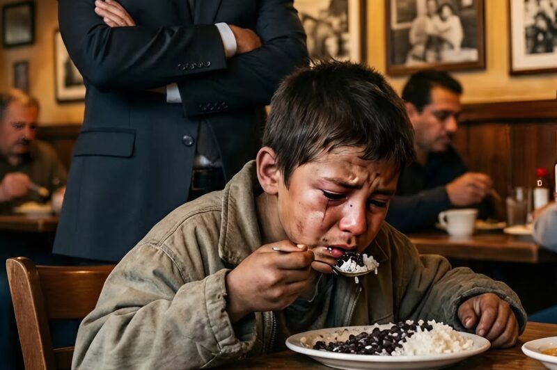 Eine eisige Nacht, der verzweifelte Hunger treibt einen jungen Mann dazu, eine Mahlzeit zu stehlen und sein Schicksal zu verändern
