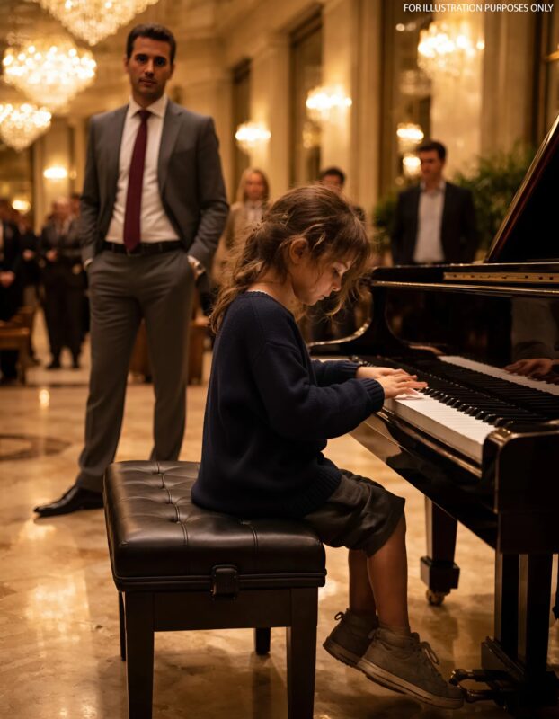 Ein Millionär lachte über ein obdachloses kleines Mädchen und sagte: „Wenn du Klavier spielen kannst, werde ich dich adoptieren“