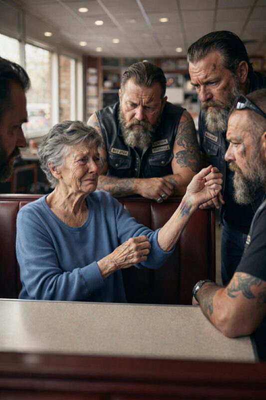 Die ältere Frau zeigte die Spuren an ihren Armen und erzählte mit Emotionen, wer sie ihr zugefügt hatte