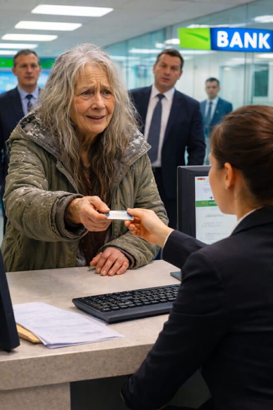 Nach meiner Scheidung zeige ich die Karte meines Vaters in der Bank… Sobald die Kassiererin sie scannt, verschwindet ihr Lächeln