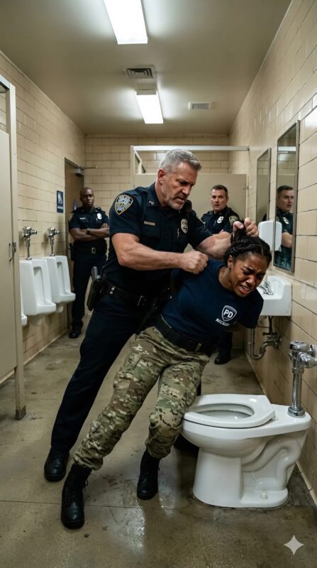 Ein Polizist demütigte eine schwarze Rekrutin, indem er ihren Nacken packte und ihren Kopf über die eiskalte Toilettenschüssel drückte