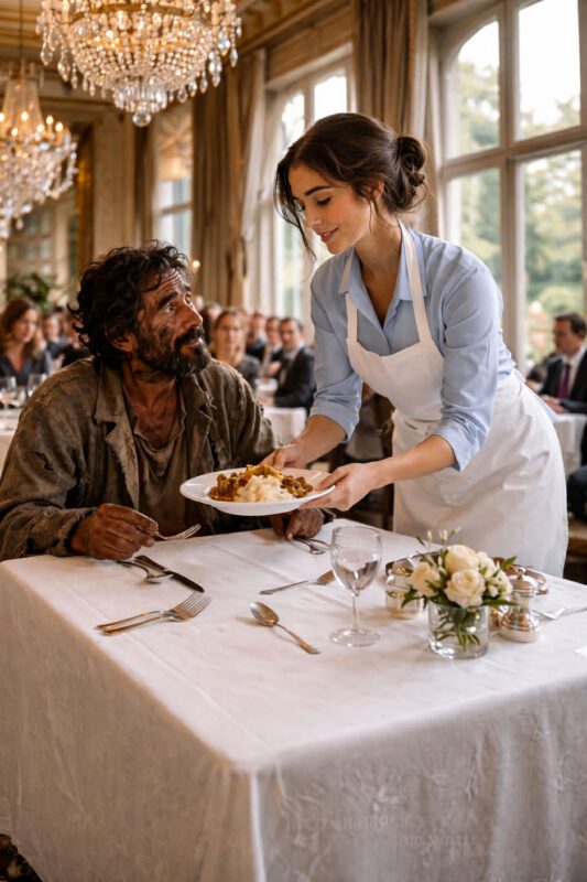 Die Kellnerin, die ihr Essen mit einem Fremden teilt und eine erschütternde Wahrheit entdeckt, die ihr Leben für immer verändert