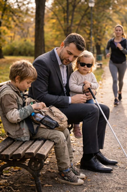 „Deine Tochter ist nicht blind“, sagte der arme Junge, als er sich dem Milliardär näherte