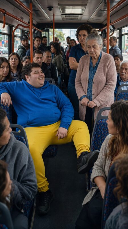 Ein frecher junger Mann im Bus weigerte sich nicht nur, einer alten Dame seinen Platz zu überlassen, sondern legte sogar demonstrativ seinen Fuß auf den Sitz – ohne zu ahnen, welche Strafe ihn erwartete