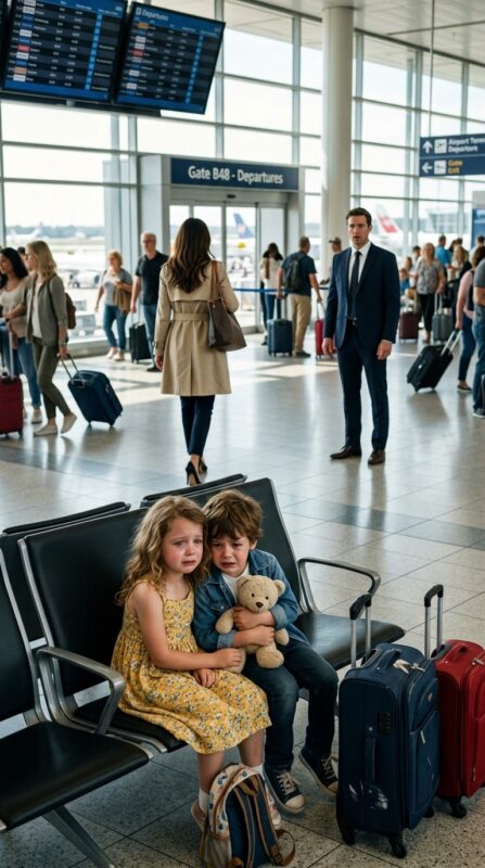 Ein Milliardär bemerkt zwei allein gelassene Kinder am Flughafen und macht eine verblüffende Entdeckung