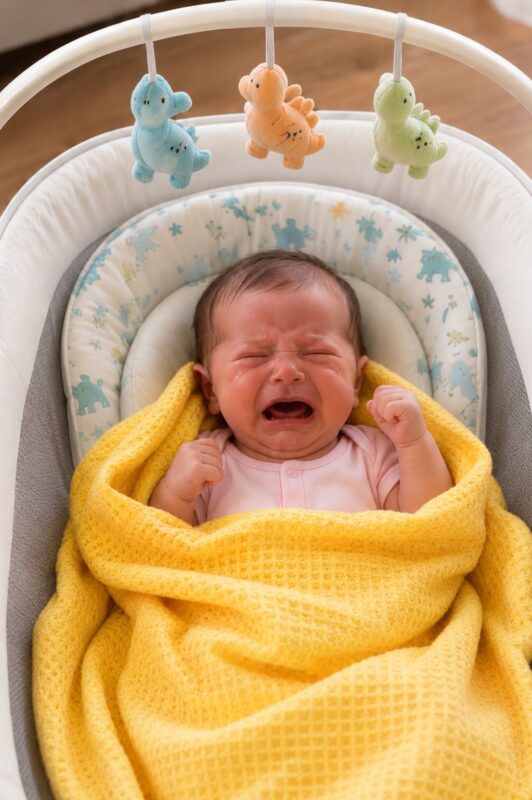 „Unser drei Wochen altes Baby hörte nicht auf zu weinen… aber als ich unter seine Wiege schaute, entdeckte ich etwas, das mir das Blut in den Adern gefrieren ließ.“