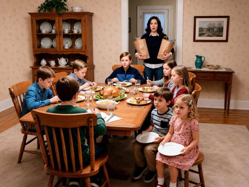 Als ich bei meinen Eltern ankam, entdeckte ich meine Töchter hungrig, während die Kinder meiner Schwester bereits reichlich bedient wurden