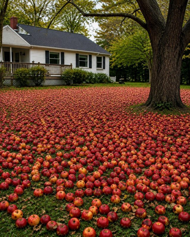 Mein Nachbar verlangte, dass ich meinen Apfelbaum fälle — am nächsten Morgen entdeckte ich meinen Garten voller Hunderter Äpfel