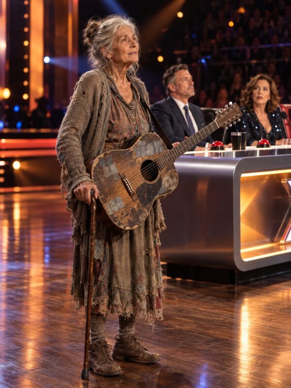 Mit 78 Jahren bittet sie um eine Mahlzeit im Austausch für ein Lied, doch ihre alte Gitarre birgt ein erschütterndes Geheimnis …